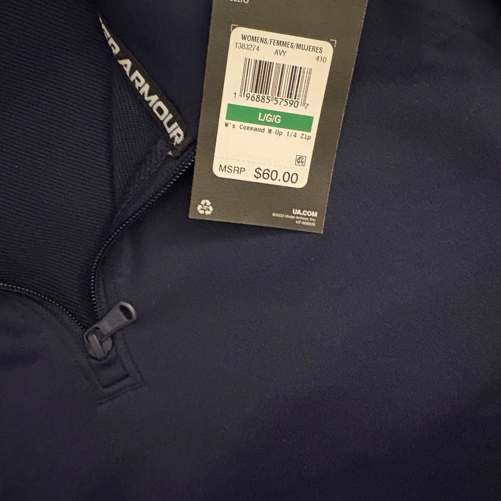 Under Armour Women’s Quarter Zip Pullover Top Navy ~NWT - Picture 5 of 6